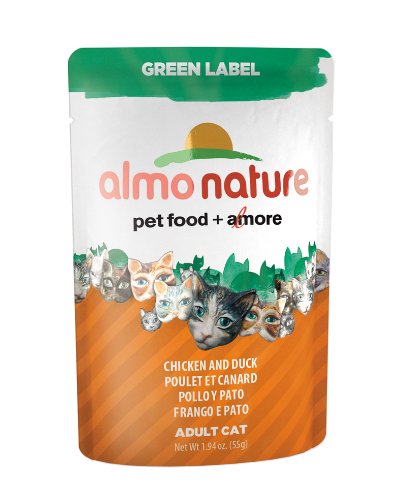 Almo Nature 1303 Green Label Chicken/Duck Fillet Food Pouches 24/55GM