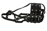 Leather Basket Muzzle (Boston). BM6, Black. 13.75