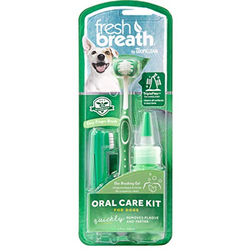 Cosmos Tropiclean Fresh Breath Plaque Remover Pet Care Kit de soins oraux, grand