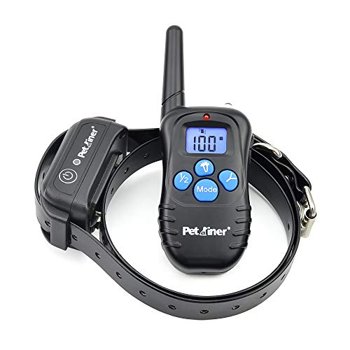 Petrainer Rechargeable and Waterproof Remote Dog Training E-Collar for 1 Dog with Beep, Vibration and Shock Electronic Electric Collar, 330 Yard