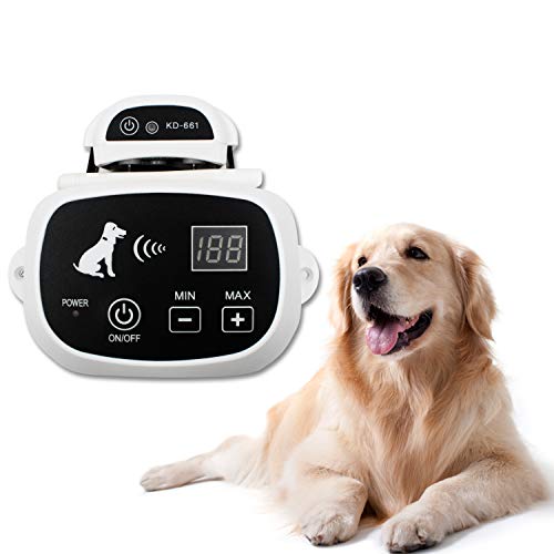 Système de confinement pour chiens sans fil Depps avec émetteur rechargeable et récepteur de collier rechargeable - Fence de chien radio-wifi en toute sécurité et facile à installer (1 système de chien blanc)