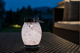 Allsop Garden 30674Solar Boaters Lantern, Handblown Glass with Solar Panel and LED Light - White Oval