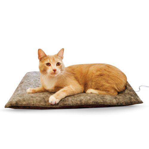 K&H Pet Products Amazin' Thermo-Kitty Pad Gray 15" x 20" 4W (Heated) Traps Cat Hair and Dander!