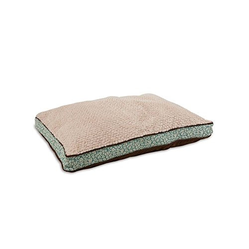 Petmate 27905 Jacquard Gusseted Bed 29 X 40 Inch Green/Beige