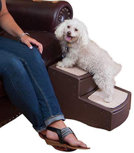 Pet Gear Easy Étape II Escaliers pour animaux de compagnie, 2 étapes pour les chats / chiens jusqu'à 75 livres, une bande de tapis lavable portable et amovible