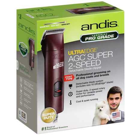Andis ProClip AGC Super 2-Speed Detachable Blade Clipper, Professional Animal Grooming, Burgundy, AGC2 (22360)