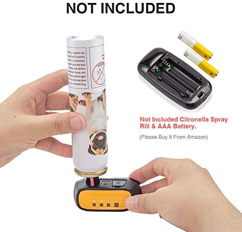 Spray Dog Training Collar - Spray Remote Bark Collar Trainer (Citronella Spray is Included) 2 Modes 500 Ft Range No Electric Shock Rechargeable Adjustable Waterproof for Small Medium Dogs