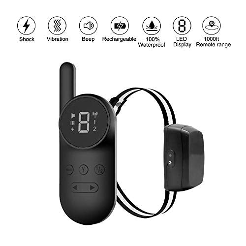 Aniluxe New Small Rechargeable Wireless 9 Level Dog Training Shock Collar Remote