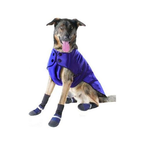 Muttluks Inc ML-293BN-24-BU 3-Layer Belted Winter Dog Coat, Size 24, Blue