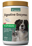 Probiotiques sains et supplément de poudre enzymatique digestive pour chiens et chats, utilisation optimale des nutriments pour les estomacs sensibles, fabriqués par naturvet