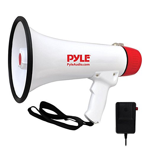 Pyle PMP48IR 40Watt Professional Rechargeable Batteries Megaphone Bullhorn, Aux (3.5mm) Input for MP3/Music, Siren Alarm