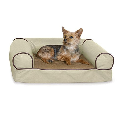 K&H Manufacturing 4249 Memory Foam Cozy Sofa White Chocolate (25x19)