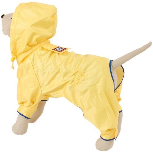 Petego Dogrich Rainforest Dog Raincoat with Detachable Fleece Undercoat, Yellow, 20-Inch