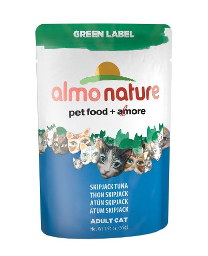 Almo Nature 1300 Green Label Skip Jack Tuna Pouches 24/55GM