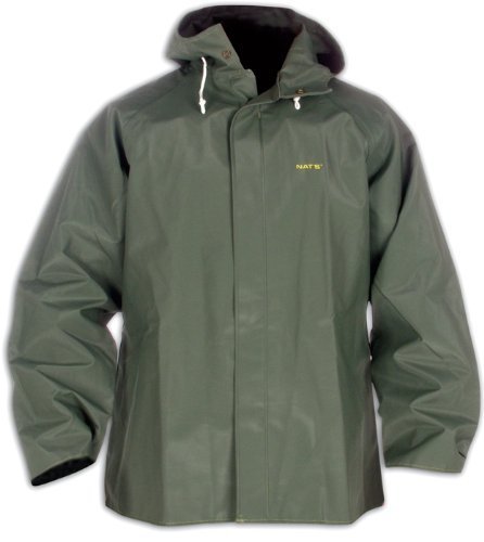 N880J PVC/Nylon/PVC Working Jacket Fixed Hood Green - XS-3XL (Green, XL)