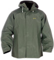 N880J PVC/Nylon/PVC Working Jacket Fixed Hood Green - XS-3XL (Green, XL)