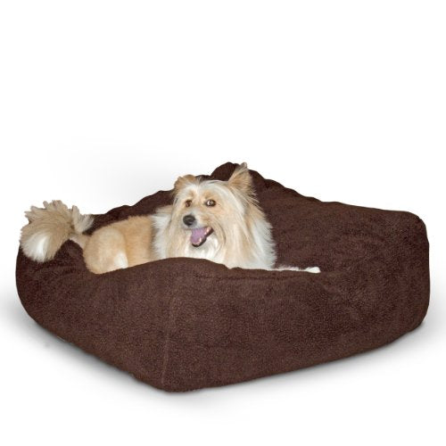 K&H Manufacturing Cuddle Cube Pet Bed, Medium 28-Inch by 28-Inch, Mocha