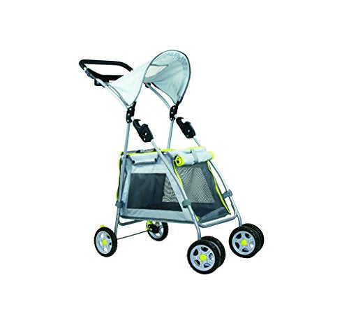 Outward Hound Kyjen 21011 Walk N Roll Pet Stroller Fold Up Stroller for Dogs with Shade Shelter Locking Brakes,Grey. (Small Dogs)