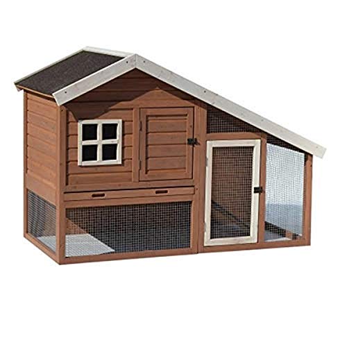 Précision 2921-29112fd 62x32x42 pouces Kennel Cape Cod Chicken Coop, marron / blanc