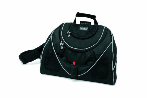 PETEGO CONTOUR MESSENSGER SAG PET PORTER, BLACK Label, Small