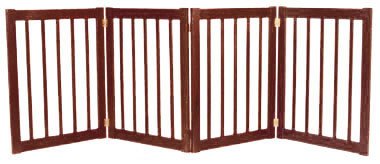 Dynamic Accents 42223 - 32 Inch 4 Panel Free Standing EZ Gate - Mahogany