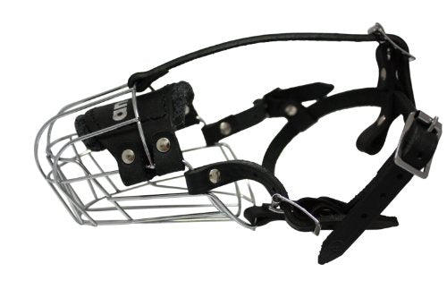 Cage en fil métallique et bouche en cuir (Miami). Taille 2, noir. 8,5 