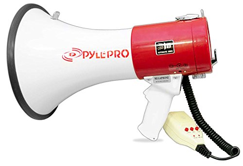 Pyle PMP55R 50 Watts Professional Piezo Dynamic Megaphone with Recording Function & Rechageable Batteries
