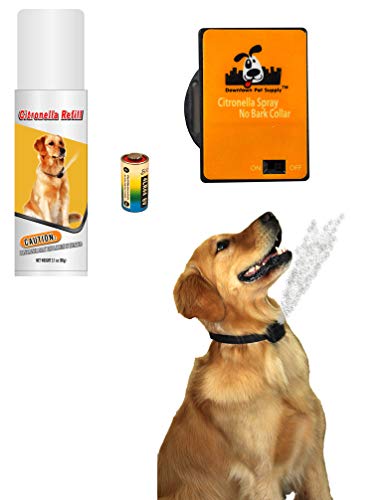 Downtown Pet Supply No BARK Collar Citronella Spray Collar Or Ultrasonic Anti-Bark Deterrent for Dogs Kit - Safe, Effective, and Humane Dog Barking Control Collar