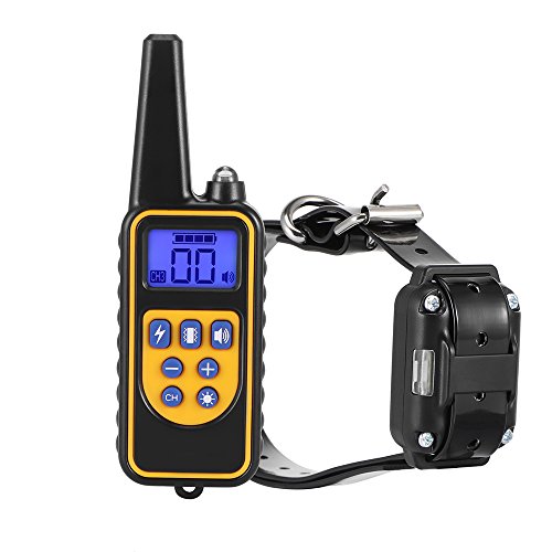 800M Remote Control Pet Dog Training Collar with 99 Levels of Vibrating & Shock Sound/Light Mode Waterproof IP68 Rechargeable LCD Electric Remote Training Shock Collar US Plug