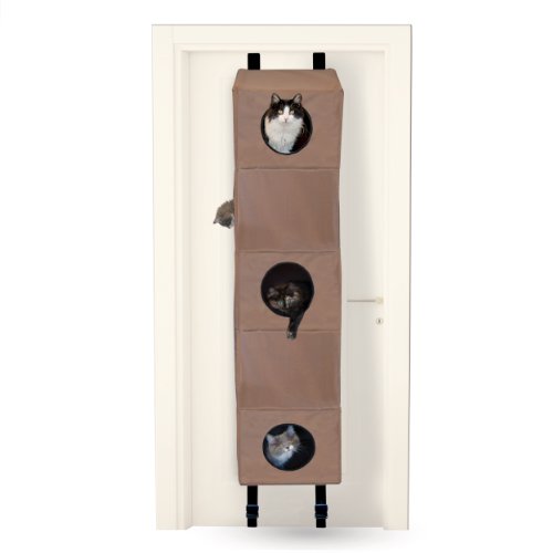 K&H Pet Products Hangin' Cat Condo Small Tan 16" x 16" x 65" Cat Furniture