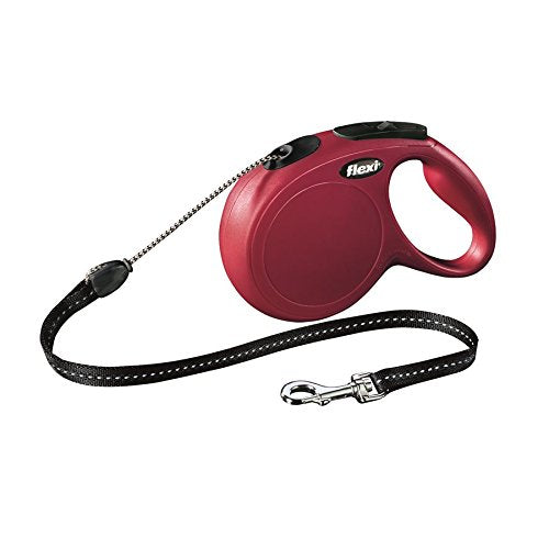 Flexi DD2805RD Classic Reflective Bite Cord Leash (Red, Medium 8m)