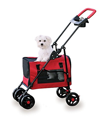 Four Paws 100203685 3 in 1 Pet Stroller Red