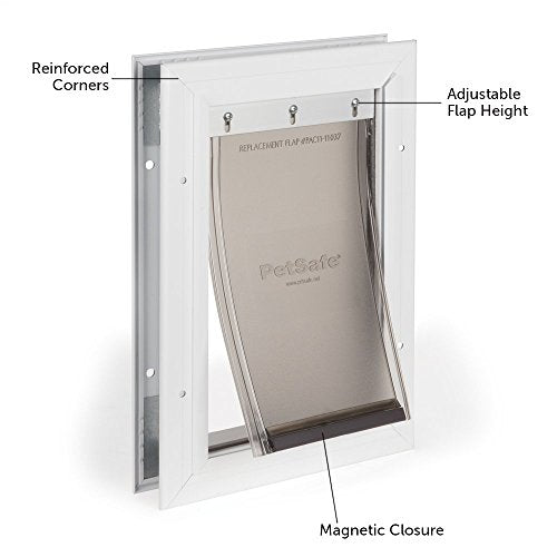 PetSafe Freedom Aluminum Pet Door for Dogs and Cats, White, Tinted Vinyl Flap