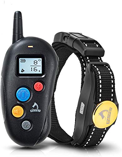 Patpet Dog Training Collar IPX7 Waterproof, Fast rechargeable Shock Collar for Dogs with 1600FT Long Remote Range, 3 Modes Beep/Vibration/Shock e-Collar for Small Medium Large Dog