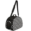 Petmate Curvations Pet Tote Black With White Dots