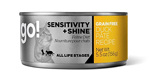 Petcurean Go! 126-2024 Sensitivity Plus Shine Grain Free Duck Pate Cat Food 24/5.5OZ