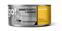 Petcurean Go! 126-2024 Sensitivity Plus Shine Grain Free Duck Pate Cat Food 24/5.5OZ
