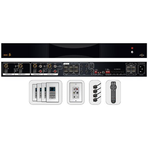 Aton DH44KT DIGI-5 Technology Digital Audio Router Kit with Touch Pads,Wall Plate and IR Emitters