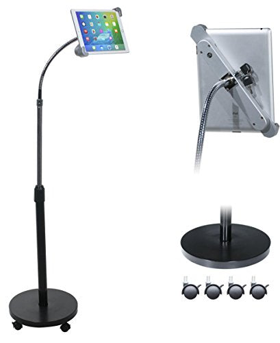 CTA Digital PAD-SGF Security Gooseneck Floor Stand for iPad and 7 -10" Tablets - iPad Air, iPad mini, Galaxy Tab