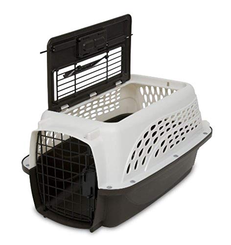 Petmate 21225 Two Door Top Load 19-Inch Pet Kennel, Metallic Pearl White and Coffee Ground Bottom
