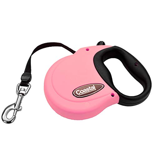 Casqueur de puissance côtière de 16 pieds grande laisse de chien rétractable, rose
