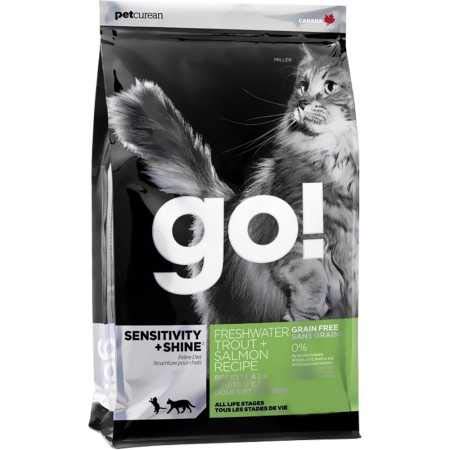 Petcurean Go Sensibilité + Shine Cat Aliments Trout d'eau fraîche + saumon (16 lb)
