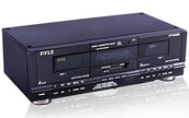 Pyle PT649D Dual Cassette Deck Player with Rack-Mountable Design, Double Cassette Tape System for Audio Mixtape Recording