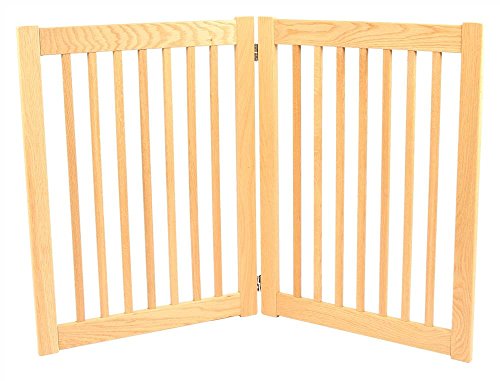 2-Panel Outdoor Pet Gate White Oak hardwood