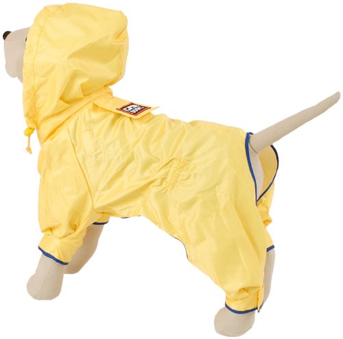 Petego Dogrich Rainforest Dog Raincoat with Detachable Fleece Undercoat, Yellow, 16-Inch