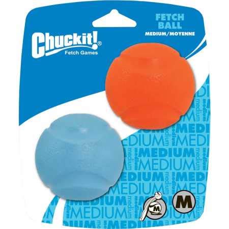 Chuckit! Balle de récupération moyenne 2,5 pouces, 2 pack (les couleurs varient)