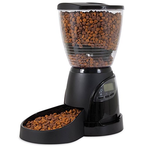 Aspen Pet 24240 LeBistro Portion Control Automatic Pet Feeder, 10-Pounds (Black)
