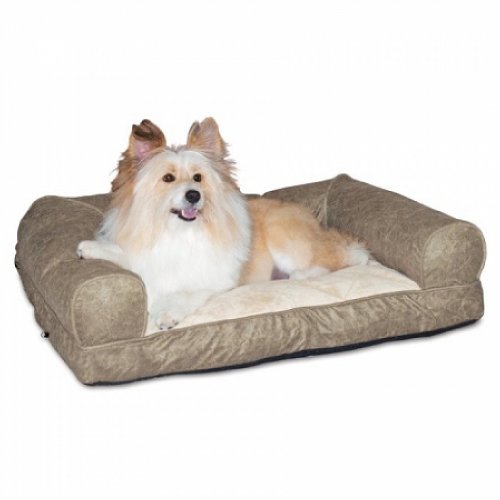 K&H Pet Products KH4291 Lazy Sofa Sleeper Large Tan 41 in. x 30 in. x 9 in.