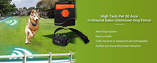 Aniluxe Customizable Radio Waterproof Dog Fence Electric Shock Collar Containment System