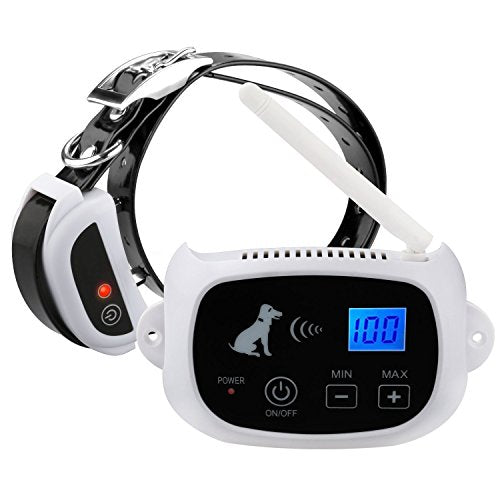 Everteco Wireless Dog Fence Fence Système de confinement pour animaux de compagnie sans fil sans clôture pour chiens avec collier de récepteur imperméable rechargeable de 500m RADIUS COMMANDE POUR LA SACIPATION DIGN (BASIQUE AVEC 1 Collier)